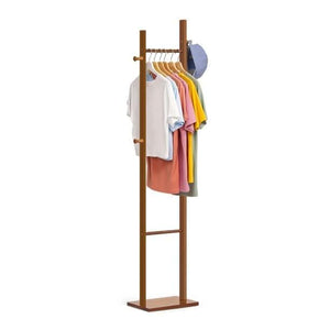 STAR WORK Bamboo Clothes Rack – Foldable, space-saving corner stand for coats & clothes. (Walnut ) STAR WORK Bamboo Clothes Rack – Foldable, space-saving corner stand for coats & clothes. (Walnut )
