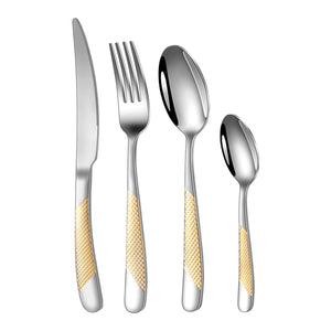 STAR WORK Black Hammered Flatware Set – Durable stainless steel cutlery for home & kitchen. (4-Piece) STAR WORK Black Hammered Flatware Set – Durable stainless steel cutlery for home & kitchen. (4-Piece)