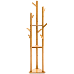 STAR WORK Bamboo Clothes Rack – Foldable, space-saving corner stand for coats & clothes. (92-5 Beige) STAR WORK Bamboo Clothes Rack – Foldable, space-saving corner stand for coats & clothes. (92-5 Beige)