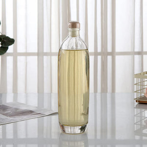 STAR WORK 500ml Glass Bottle Wooden Lid | Leak-Proof & Dishware Safe STAR WORK 500ml Glass Bottle Wooden Lid | Leak-Proof & Dishware Safe