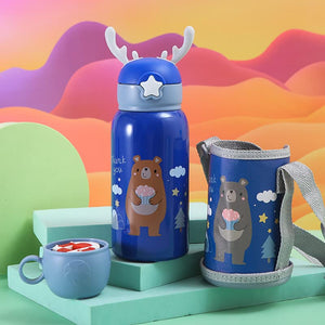 Star Work Kids Sipper Bottle 550ml | Stainless Steel | Vacuum Insulated (Blue) Star Work Kids Sipper Bottle 550ml | Stainless Steel | Vacuum Insulated (Blue)