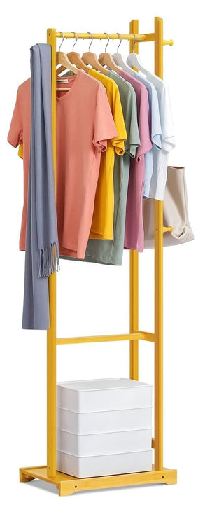 STAR WORK Bamboo Clothes Rack – Foldable, space-saving corner stand for coats & clothes. (92-4 Beige) STAR WORK Bamboo Clothes Rack – Foldable, space-saving corner stand for coats & clothes. (92-4 Beige)