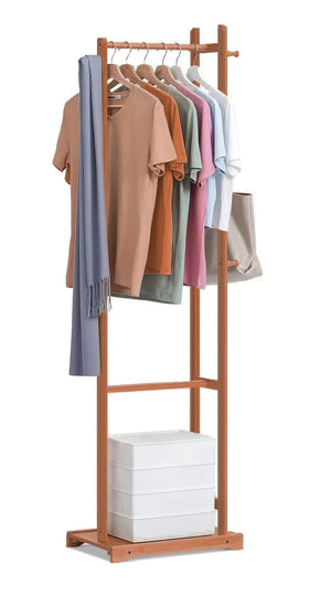 STAR WORK Bamboo Clothes Rack – Foldable, space-saving corner stand for coats & clothes. (92-4 Walnut) STAR WORK Bamboo Clothes Rack – Foldable, space-saving corner stand for coats & clothes. (92-4 Walnut)