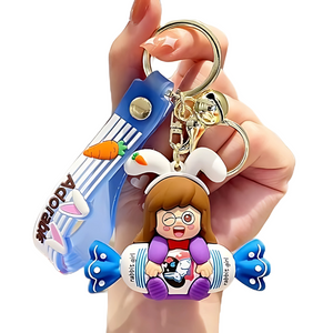 Chocolate Girls Keychain With Metal Hook Chocolate Girls Keychain With Metal Hook