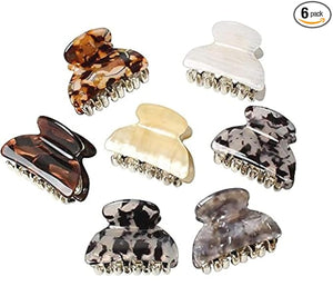 STAR WORK, Multicolor Acrylic Hair Claw Clips for Women Marbling Hair Clips  (Pack Of 6) STAR WORK, Multicolor Acrylic Hair Claw Clips for Women Marbling Hair Clips  (Pack Of 6)