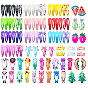 STAR WORK Toddler Hair Clips 100 Pcs Multi | Animal Print Snap Barrettes STAR WORK Toddler Hair Clips 100 Pcs Multi | Animal Print Snap Barrettes
