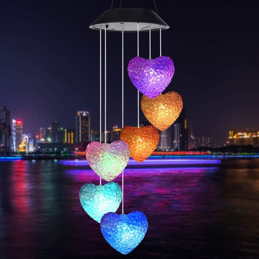STAR WORK Solar Glow Chimes (Heart)