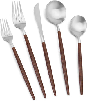 STAR WORK Dinner Spoon Set – Stainless steel with wood handle, durable for home & restaurant use. (5-Piece) STAR WORK Dinner Spoon Set – Stainless steel with wood handle, durable for home & restaurant use. (5-Piece)