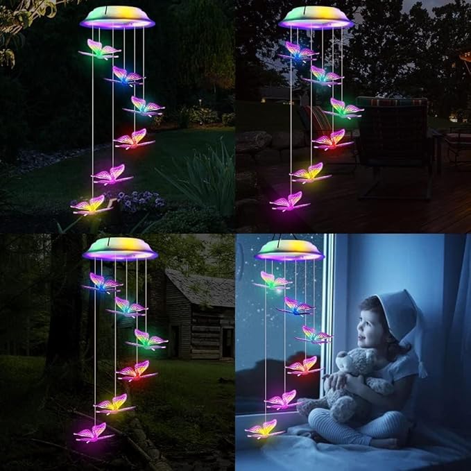 STAR WORK Solar Glow Chimes (Butterfly)