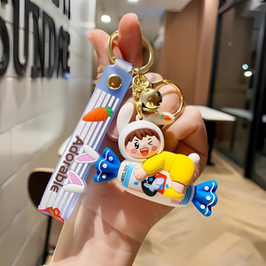Chocolate Girls Keychain With Metal Hook Chocolate Girls Keychain With Metal Hook