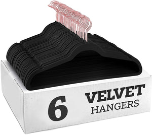 STAR WORK Velvet Hangers – Non-slip, ultra-thin, space-saving with 360° swivel hook. (Black) STAR WORK Velvet Hangers – Non-slip, ultra-thin, space-saving with 360° swivel hook. (Black)