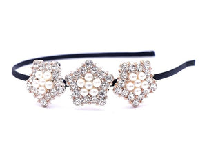 Star Work Star Shape Hair Band Crystal Beaded White Stone Star Work Star Shape Hair Band Crystal Beaded White Stone