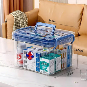 Star Work Medicine Storage Box Lockable & Portable | Small, Blue Star Work Medicine Storage Box Lockable & Portable | Small, Blue