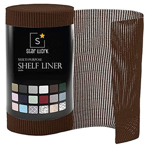 STAR WORK Shelf Liner Roll – Waterproof, anti-skid & washable for kitchen, cabinets & drawers. (CHOCOLATE WALNUT) STAR WORK Shelf Liner Roll – Waterproof, anti-skid & washable for kitchen, cabinets & drawers. (CHOCOLATE WALNUT)