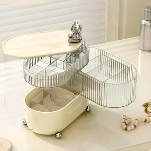 Star Work 360° Rotating Organizer 3-Layer | For Cosmetics & Jewelry (Cream Ball) Star Work 360° Rotating Organizer 3-Layer | For Cosmetics & Jewelry (Cream Ball)