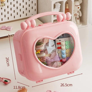 Star Work Heart Storage Box Large Capacity | For Hair Accessories & Cosmetics Star Work Heart Storage Box Large Capacity | For Hair Accessories & Cosmetics
