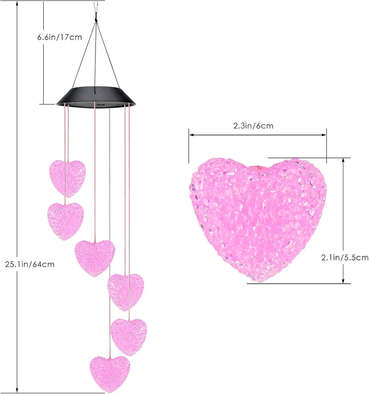 STAR WORK Solar Glow Chimes (Heart)