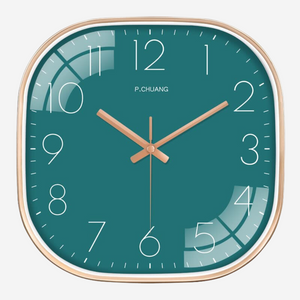 Silence non-ticking Plastic Aqua Square Wall Clock | Blue Silence non-ticking Plastic Aqua Square Wall Clock | Blue