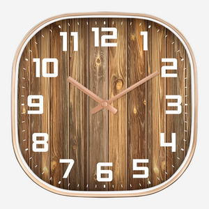 Silence Wall Clock Non-Ticking Quiet Decorative - Beige Wooden Sqaure Silence Wall Clock Non-Ticking Quiet Decorative - Beige Wooden Sqaure