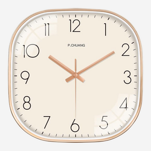 Silence non-ticking Plastic Frame Wall Clock - Cream Square Clock Silence non-ticking Plastic Frame Wall Clock - Cream Square Clock