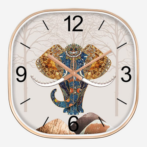 Silence non-ticking Plastic Frame Elephant Square Wall Clock Silence non-ticking Plastic Frame Elephant Square Wall Clock