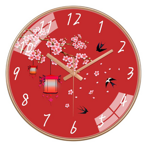 Silence Wall Clock Non-Ticking Quiet Decorative - Cherry Blossom Silence Wall Clock Non-Ticking Quiet Decorative - Cherry Blossom