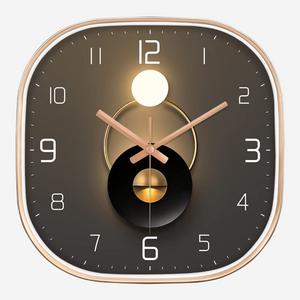 Silence non-ticking Plastic Frame Moon Square Wall Clock Silence non-ticking Plastic Frame Moon Square Wall Clock