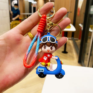 Scooty Boy Keychain With Metal Hook Scooty Boy Keychain With Metal Hook
