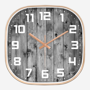 Silence non-ticking Plastic Frame Oak Wooden Square Wall Clock Silence non-ticking Plastic Frame Oak Wooden Square Wall Clock