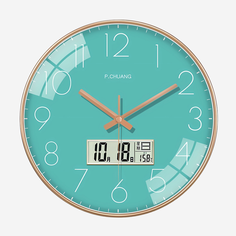 Digital Analog Wall Clock (Sky Blue Digital)