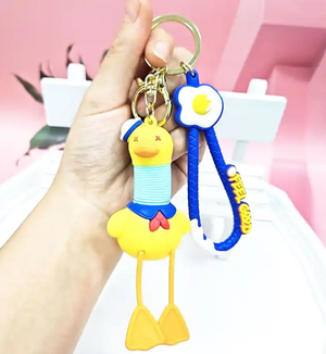 Pop Duck Keychain With Metal Hook Pop Duck Keychain With Metal Hook
