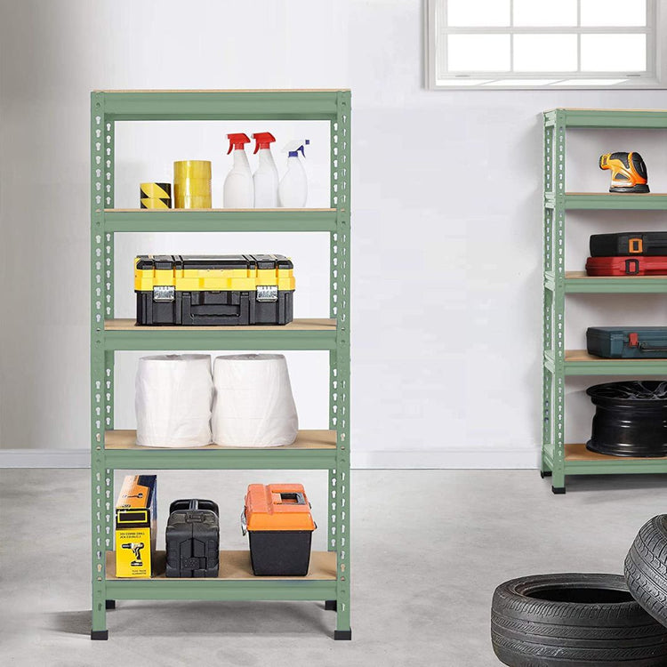 Racking Adjustable Shelves 5-Tier Storage Rack for Home - Olive Green - Star Work