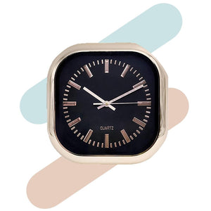 STAR WORK Plastic Square Rose Gold Roman Digit Wall Clock STAR WORK Plastic Square Rose Gold Roman Digit Wall Clock