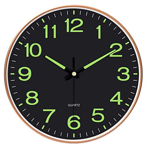 Silence Wall Clock Non-Ticking Quiet Decorative - Radium Black Clock Silence Wall Clock Non-Ticking Quiet Decorative - Radium Black Clock