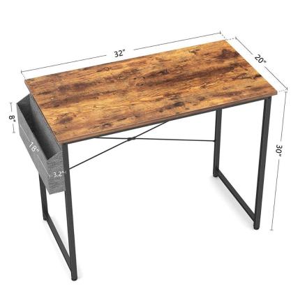 Modern & Simple Style Computer Desk with Storage Bag and Hook - Star Work