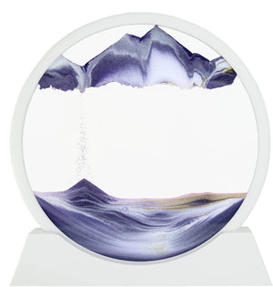 STAR WORK Moving Sand Art Decor - Round Moving Sand Art Frame, Sand Art Liquid Motion, Stress Relief, Suitable for Living Room, Office, Home, Art Gallery In White Frame (12 IN, 7 IN ,PURPLE) STAR WORK Moving Sand Art Decor - Round Moving Sand Art Frame, Sand Art Liquid Motion, Stress Relief, Suitable for Living Room, Office, Home, Art Gallery In White Frame (12 IN, 7 IN ,PURPLE)