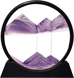 STAR WORK Moving Sand Art Picture Round Glass 3D Deep Sea Sand scape in Motion Display Flowing Sand Frame Relaxing Desktop Home Office Work Decor Black Frame (12 IN,7 IN, PURPLE) STAR WORK Moving Sand Art Picture Round Glass 3D Deep Sea Sand scape in Motion Display Flowing Sand Frame Relaxing Desktop Home Office Work Decor Black Frame (12 IN,7 IN, PURPLE)