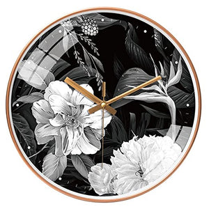 Silence Wall Clock Non-Ticking Quiet Decorative - Black Flower Silence Wall Clock Non-Ticking Quiet Decorative - Black Flower