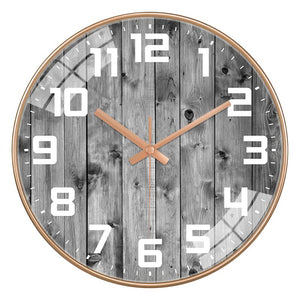 Silence Wall Clock Non-Ticking Quiet Decorative - Oak Analog Round Silence Wall Clock Non-Ticking Quiet Decorative - Oak Analog Round
