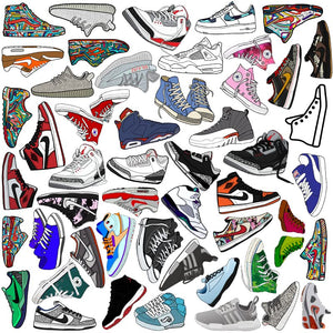50 Pcs Stickers Of Shoe, Vinyl Waterproof Stickers for Water Bottles, Laptop, Skateboard Journaling Scrapbook. 50 Pcs Stickers Of Shoe, Vinyl Waterproof Stickers for Water Bottles, Laptop, Skateboard Journaling Scrapbook.