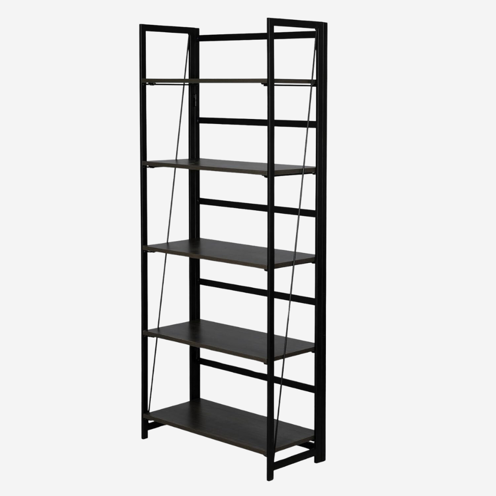 5-Tier Heavy Duty Black Storage Shelves For Home And Garage