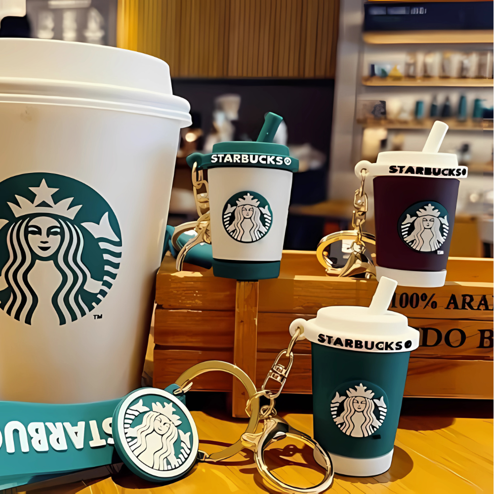 Starbucks Cup Keychain with Metal Hook