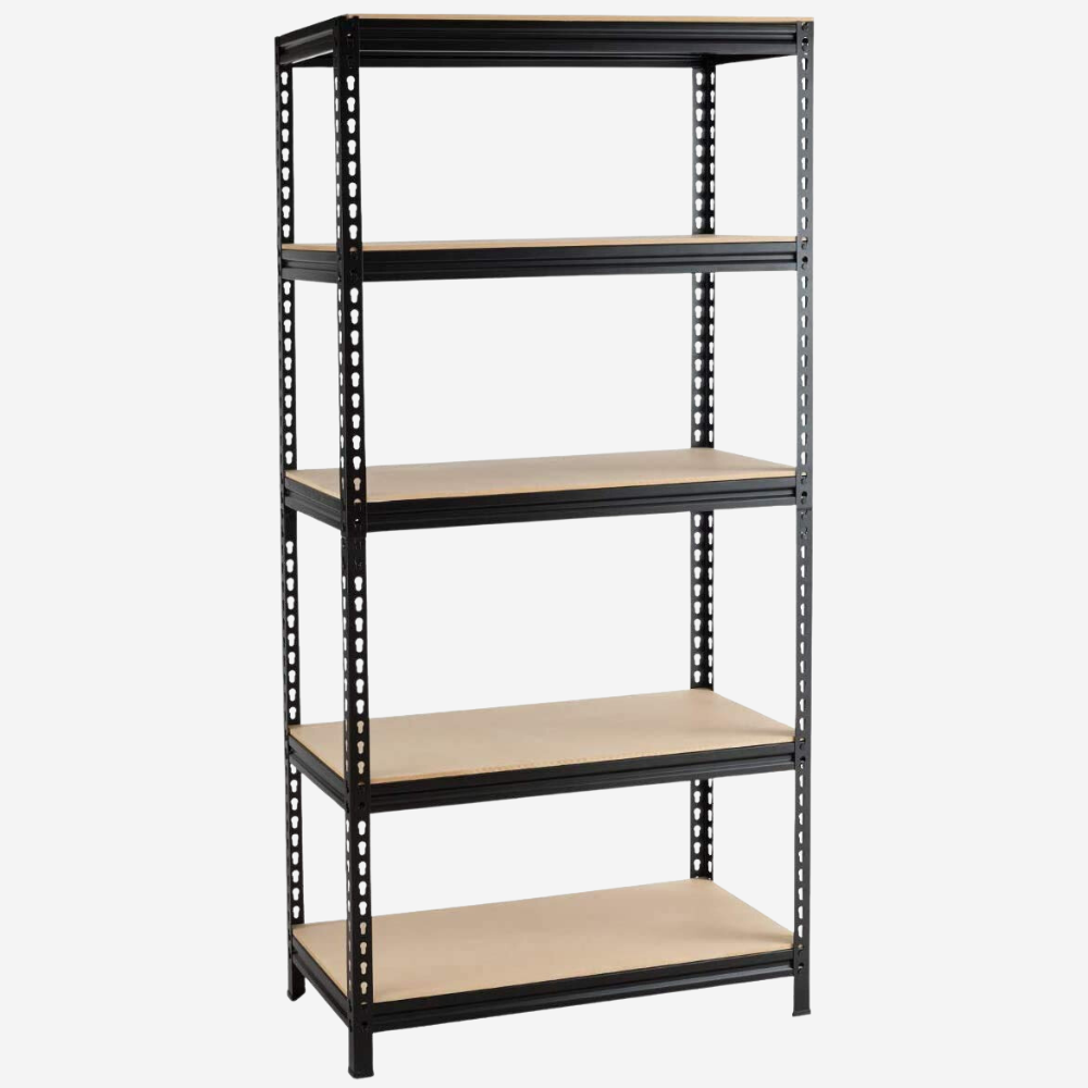 Black Adjustable 5 Section Metal Storage Shelves (Non-Laminated) 5.3*2*1 F