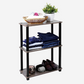 3-Tier Storage Shelf Rack Stand Turn-N-Tube End Table, Space Saving