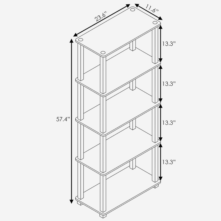 5-Tier Heavy Duty Black Storage Shelves For Home And Garage