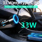 71W Super Fast Car Charger with Built-in 1.8m Coiled Type C Cable, Triple Port (PD 36W + QC 18W + PD 33W Cable) Adapter for iPhone 16/15/14, Android Smartphones, leptop,12V-24V
