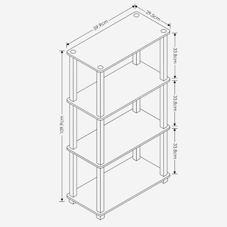 4 Tier Stand Shelf Rack Organizer Turn-N-Tube End Table For Home