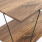 Metal Frame Tepoy with Elegant Wooden Top – Modern Center Table with Sturdy Support & Spacious Storage Shelf for Living Room, Drawing Room & Balcony (Wire TEPOY)