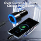 71W Super Fast Car Charger with Built-in 1.8m Coiled Type C Cable, Triple Port (PD 36W + QC 18W + PD 33W Cable) Adapter for iPhone 16/15/14, Android Smartphones, leptop,12V-24V