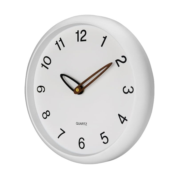 Silent Non Ticking Quality Quartz Battery Operated Easy to Read Decorative Modern Design Glass, Plastic Wall Clock (MATT White)